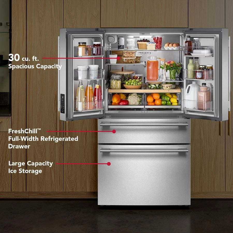30 cu. ft. French Door Refrigerator with Interior Water and Ice and FreshChill™ Full-Width Refrigerated Drawer - (KRMF336SPS)