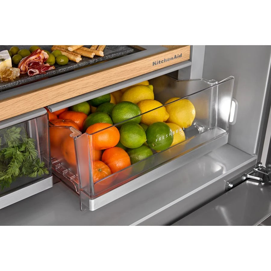 29 cu. ft. French Door Refrigerator with Exterior Water and Ice and FreshChill™ Full-Width Refrigerated Drawer - (KRMF436SPS)