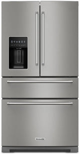 KitchenAid 26.2 Cu. Ft. Multi-Door French Door Refrigerator with Platinum Interior - KRMF536RPS