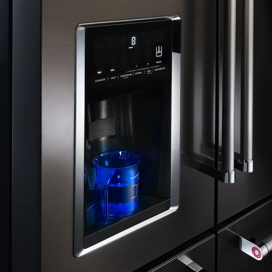 25.8 Cu. Ft. 36" Multi-Door Freestanding Refrigerator with Platinum Interior Design and PrintShield(TM) Finish - (KRMF706EBS) - KITCHENAID