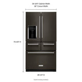 25.8 Cu. Ft. 36" Multi-Door Freestanding Refrigerator with Platinum Interior Design and PrintShield(TM) Finish - (KRMF706EBS) - KITCHENAID