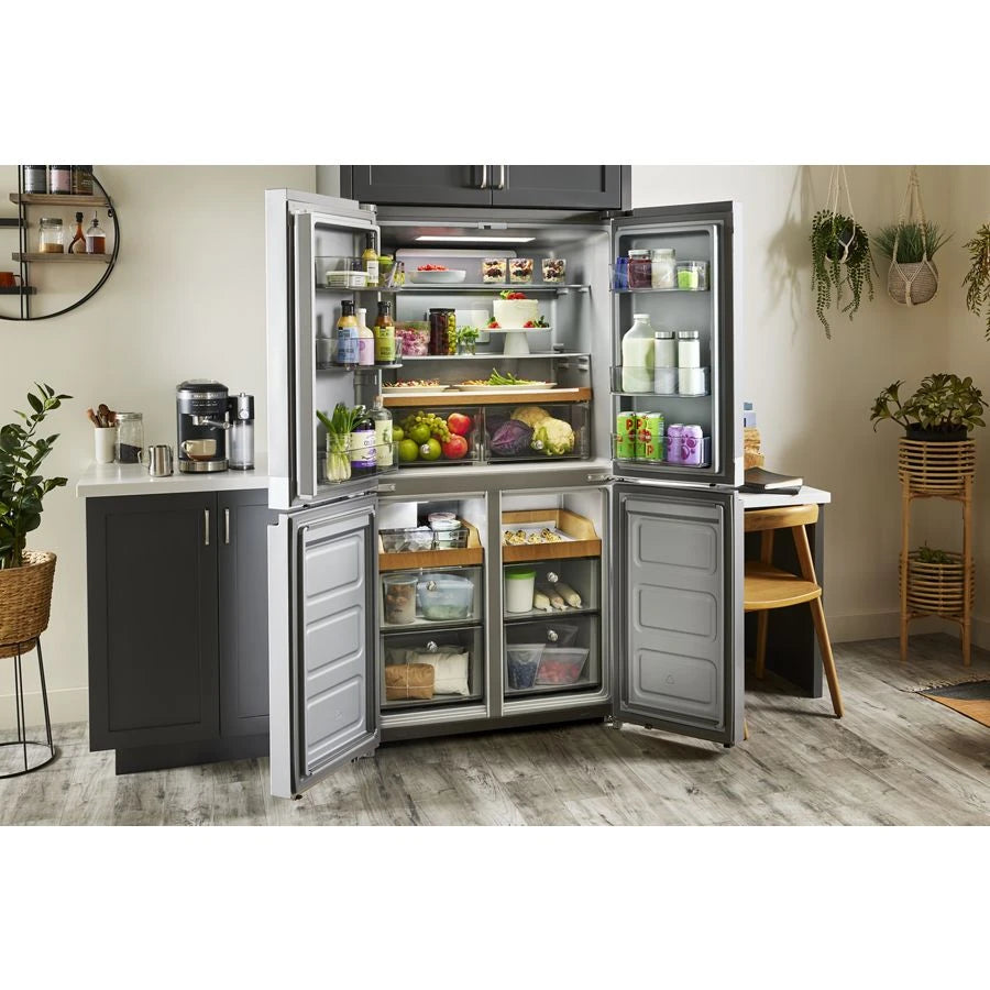 19.4 cu. ft. 36-inch wide Counter-Depth 4-Door Refrigerator with PrintShield(TM) Finish - (KRQC506MPS) - KITCHENAID
