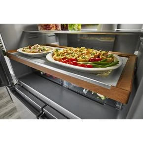 19.4 cu. ft. 36-inch wide Counter-Depth 4-Door Refrigerator with PrintShield(TM) Finish - (KRQC506MPS) - KITCHENAID