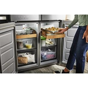 19.4 cu. ft. 36-inch wide Counter-Depth 4-Door Refrigerator with PrintShield(TM) Finish - (KRQC506MPS) - KITCHENAID