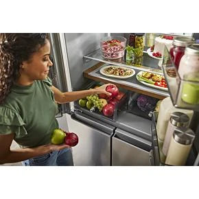 19.4 cu. ft. 36-inch wide Counter-Depth 4-Door Refrigerator with PrintShield(TM) Finish - (KRQC506MPS) - KITCHENAID