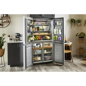 19.4 cu. ft. 36-inch wide Counter-Depth 4-Door Refrigerator with PrintShield(TM) Finish - (KRQC506MPS) - KITCHENAID