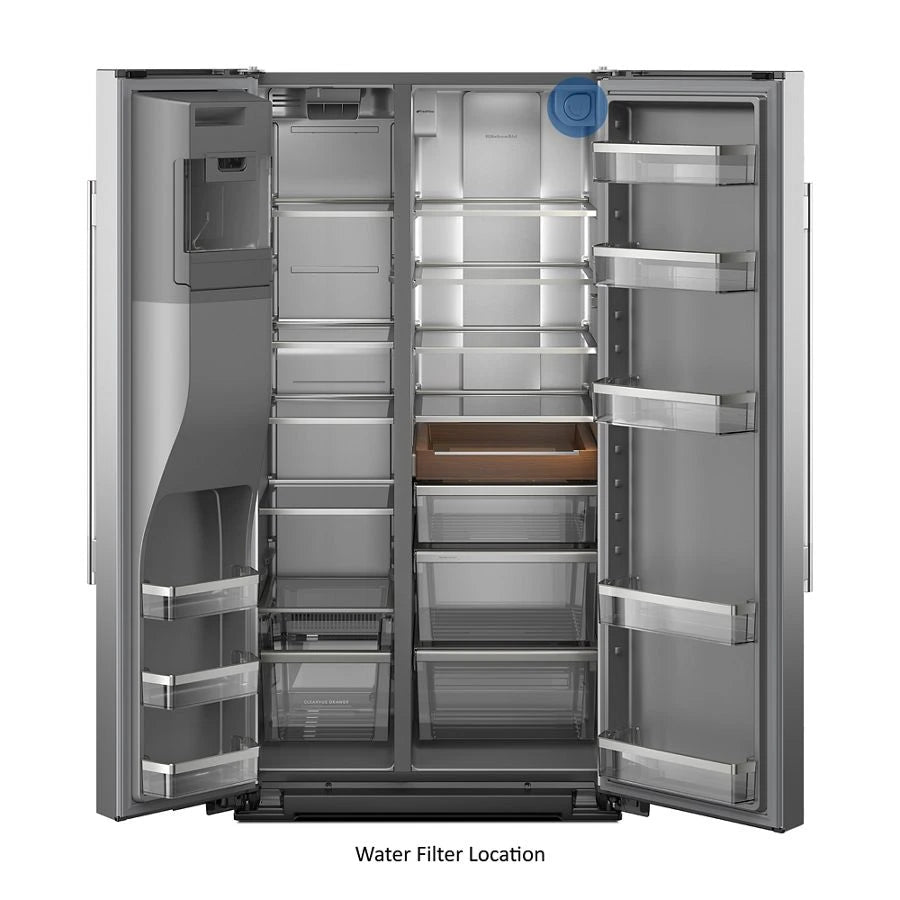 20.8 Cu. Ft. Counter-Depth Side-by-Side Refrigerator with Exterior Ice and Water Dispenser in Black Ore - (KRSC536RBE)