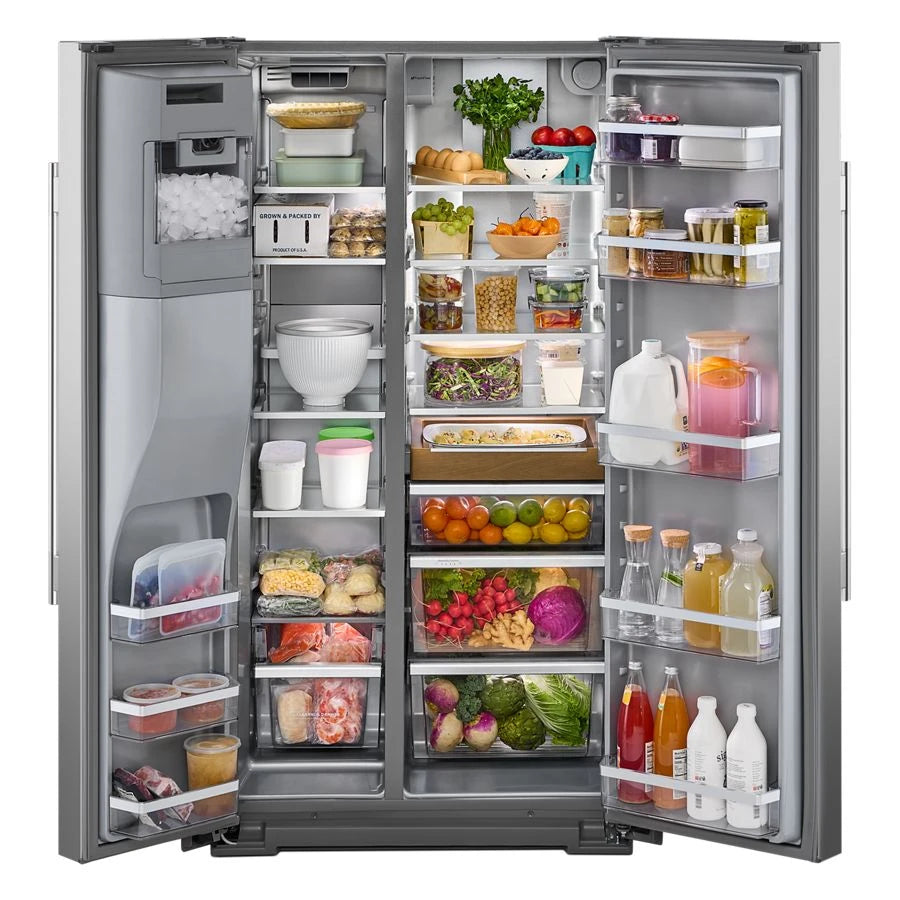 KitchenAid 28.7 Cu. Ft. Side-by-Side Refrigerator with Panoramic LED Lighting Color: Fingerprint Resistant Stainless Steel - (KRSF536RPS)