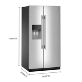 KitchenAid 28.7 Cu. Ft. Side-by-Side Refrigerator with Panoramic LED Lighting Color: Fingerprint Resistant Stainless Steel - (KRSF536RPS)