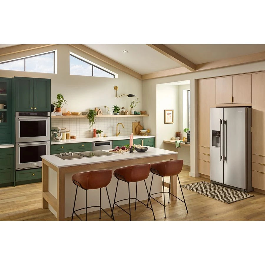 KitchenAid 28.7 Cu. Ft. Side-by-Side Refrigerator with Panoramic LED Lighting Color: Fingerprint Resistant Stainless Steel - (KRSF536RPS)