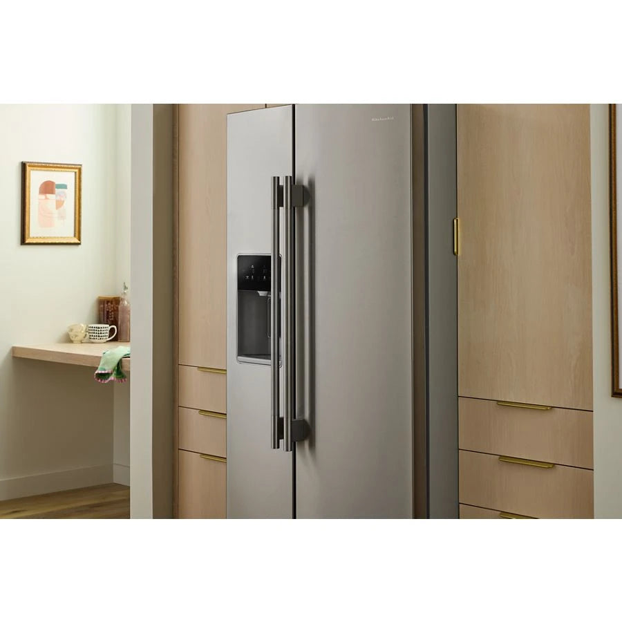 KitchenAid 28.7 Cu. Ft. Side-by-Side Refrigerator with Panoramic LED Lighting Color: Fingerprint Resistant Stainless Steel - (KRSF536RPS)