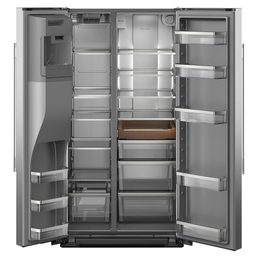 KitchenAid 28.7 Cu. Ft. Side-by-Side Refrigerator with Panoramic LED Lighting Color: Fingerprint Resistant Stainless Steel - (KRSF536RPS)