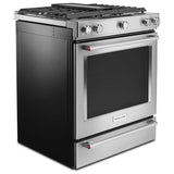 30-Inch 5-Burner Dual Fuel Convection Slide-In Range with Baking Drawer - (KSDB900ESS) - KITCHENAID