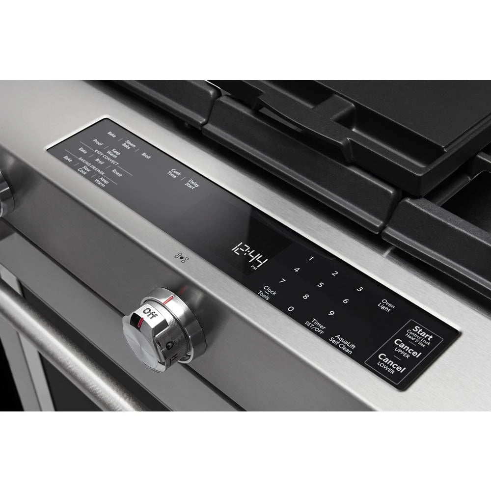 30-Inch 5-Burner Dual Fuel Convection Slide-In Range with Baking Drawer - (KSDB900ESS) - KITCHENAID