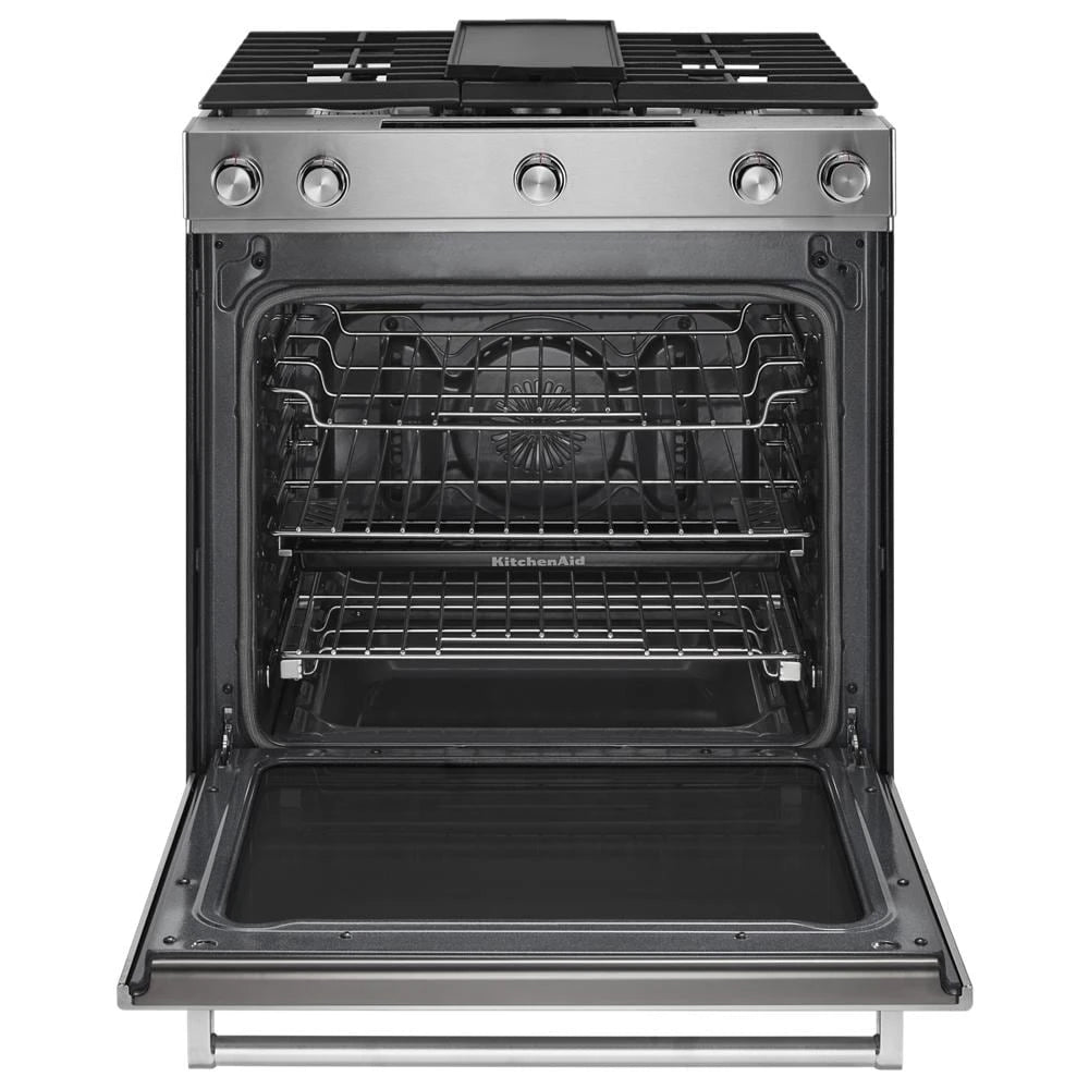 30-Inch 5-Burner Dual Fuel Convection Slide-In Range with Baking Drawer - (KSDB900ESS) - KITCHENAID