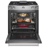 30-Inch 5-Burner Dual Fuel Convection Slide-In Range with Baking Drawer - (KSDB900ESS) - KITCHENAID