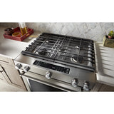 30-Inch 5-Burner Dual Fuel Convection Slide-In Range with Baking Drawer - (KSDB900ESS) - KITCHENAID