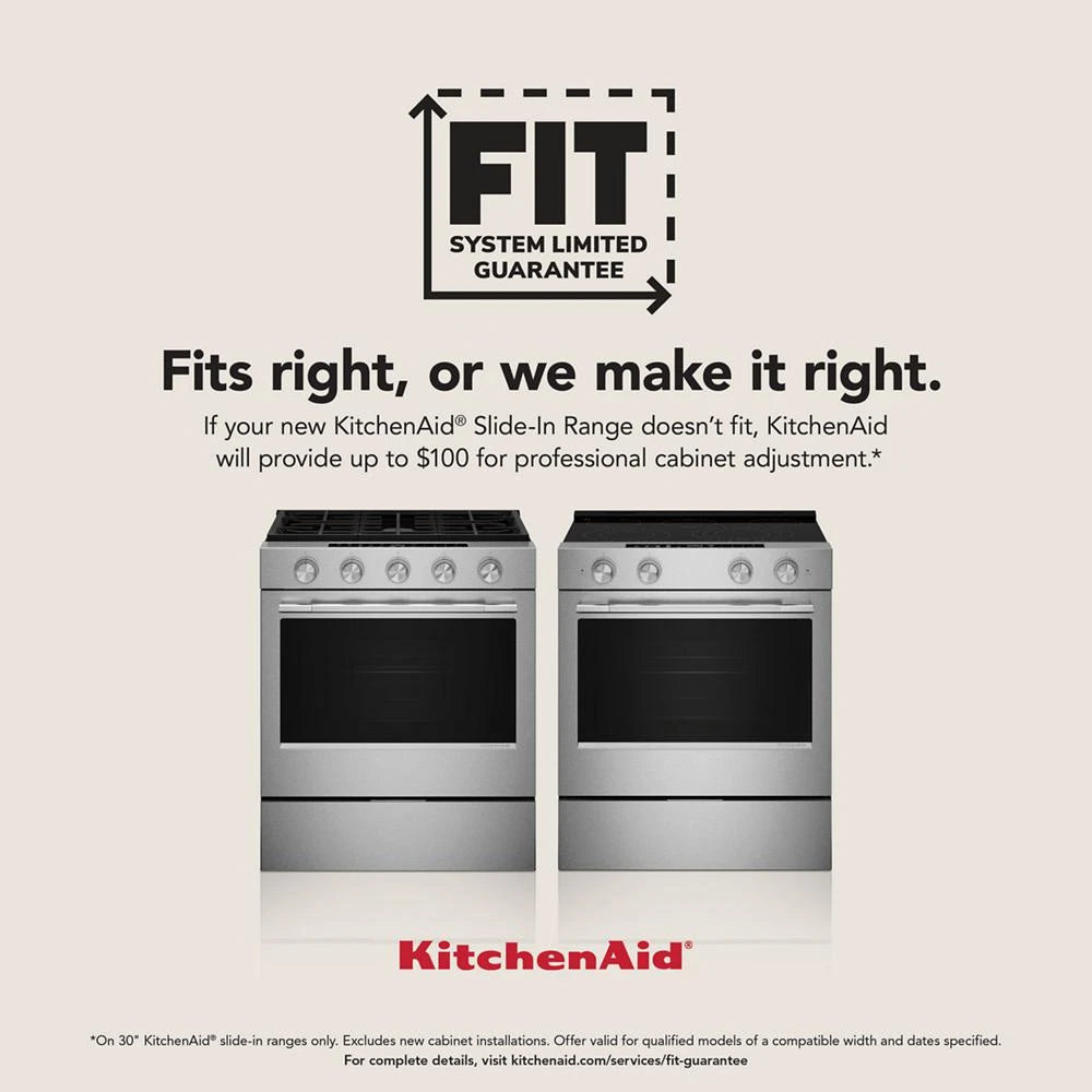 30-Inch 5-Burner Dual Fuel Convection Slide-In Range with Baking Drawer - (KSDB900ESS) - KITCHENAID