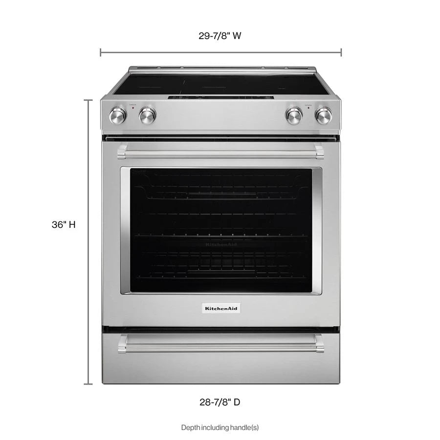 30-Inch 5-Element Electric Convection Slide-In Range with Baking Drawer - (KSEB900ESS) - KITCHENAID