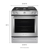 30-Inch 5 Burner Gas Convection Slide-In Range with Baking Drawer - (KSGB900ESS) - KITCHENAID