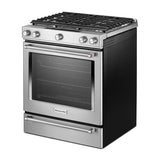 30-Inch 5 Burner Gas Convection Slide-In Range with Baking Drawer - (KSGB900ESS) - KITCHENAID