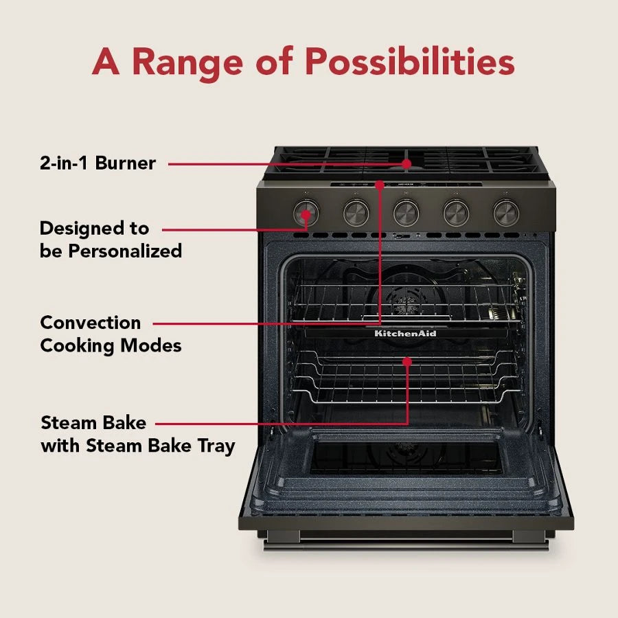 30" 5-Burner Gas Slide-In Convection Range - (KSGS530SBE)
