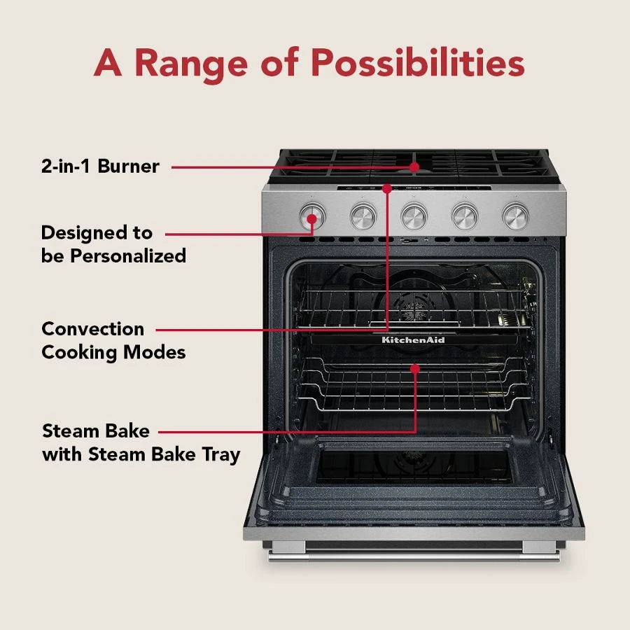 30" 5-Burner Gas Slide-In Convection Range - (KSGS530SPS)
