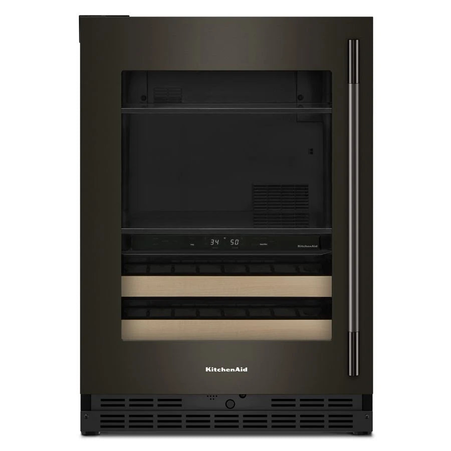24" Beverage Center with Glass Door and Wood-Front Racks - (KUBL524SBE)
