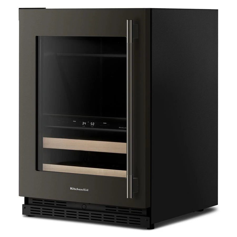 24" Beverage Center with Glass Door and Wood-Front Racks - (KUBL524SBE)