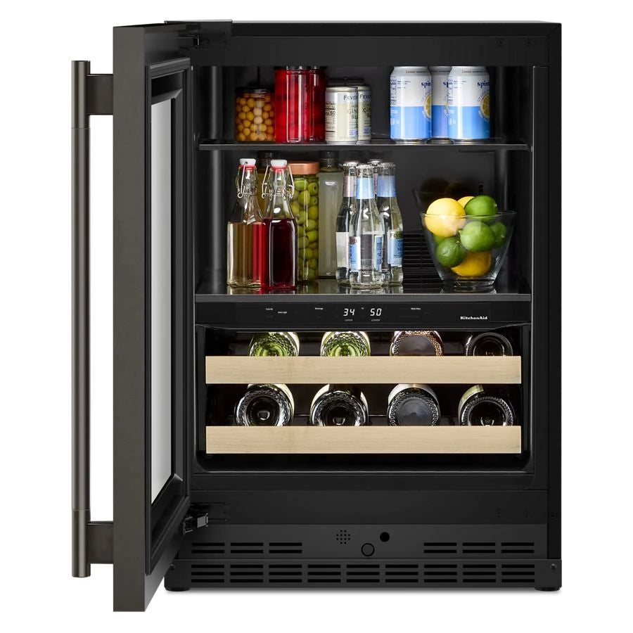 24" Beverage Center with Glass Door and Wood-Front Racks - (KUBL524SBE)
