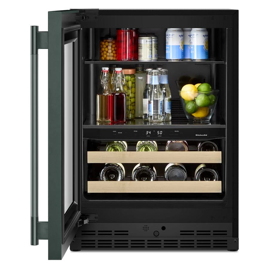 24" Beverage Center with Glass Door and Wood-Front Racks - (KUBL524SJP)