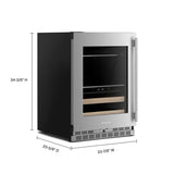 24" Beverage Center with Glass Door and Wood-Front Racks - (KUBL524SPS)