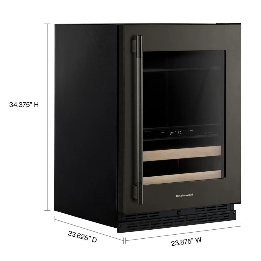 24" Beverage Center with Glass Door and Wood-Front Racks - (KUBR524SBE)