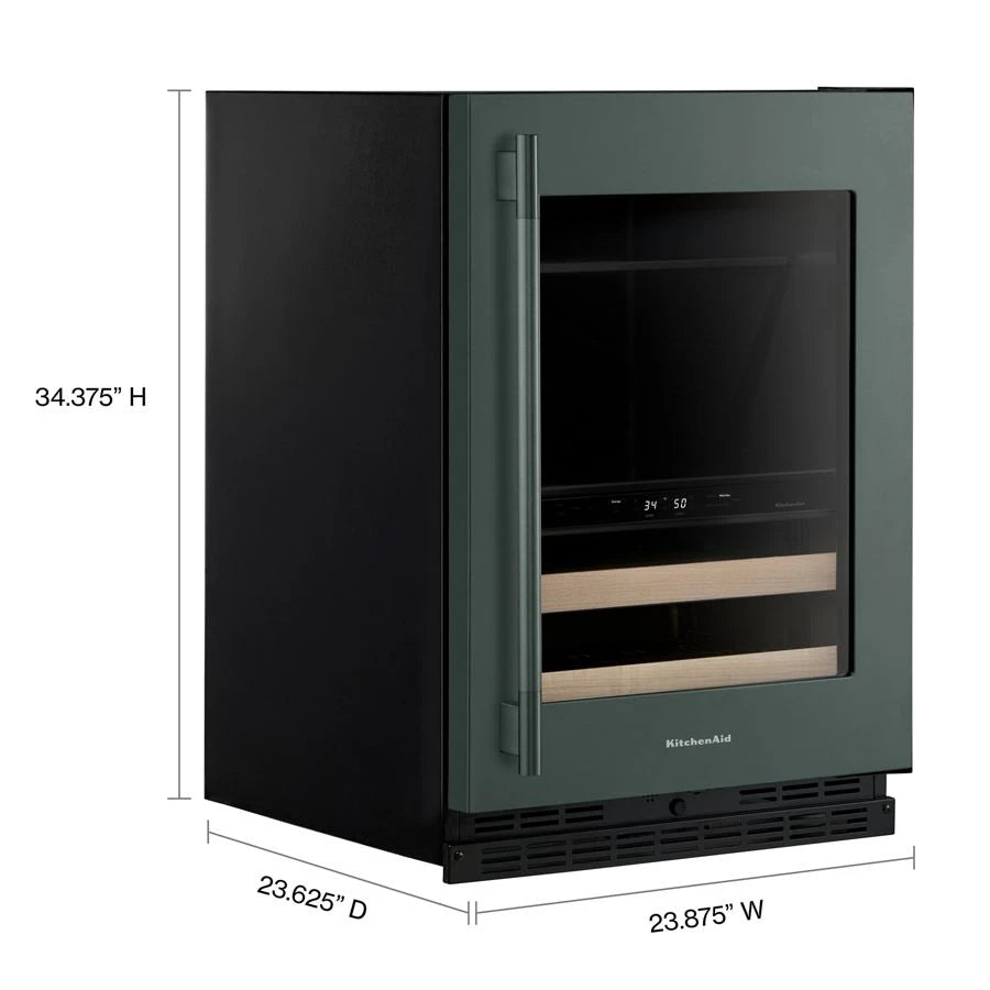 24" Beverage Center with Glass Door and Wood-Front Racks - (KUBR524SJP)