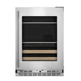 24" Beverage Center with Glass Door and Wood-Front Racks - (KUBR524SPS)