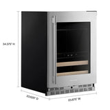 24" Beverage Center with Glass Door and Wood-Front Racks - (KUBR524SPS)