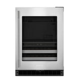 24" Beverage Center with Glass Door and Metal-Front Racks - (KUBR524SSB)