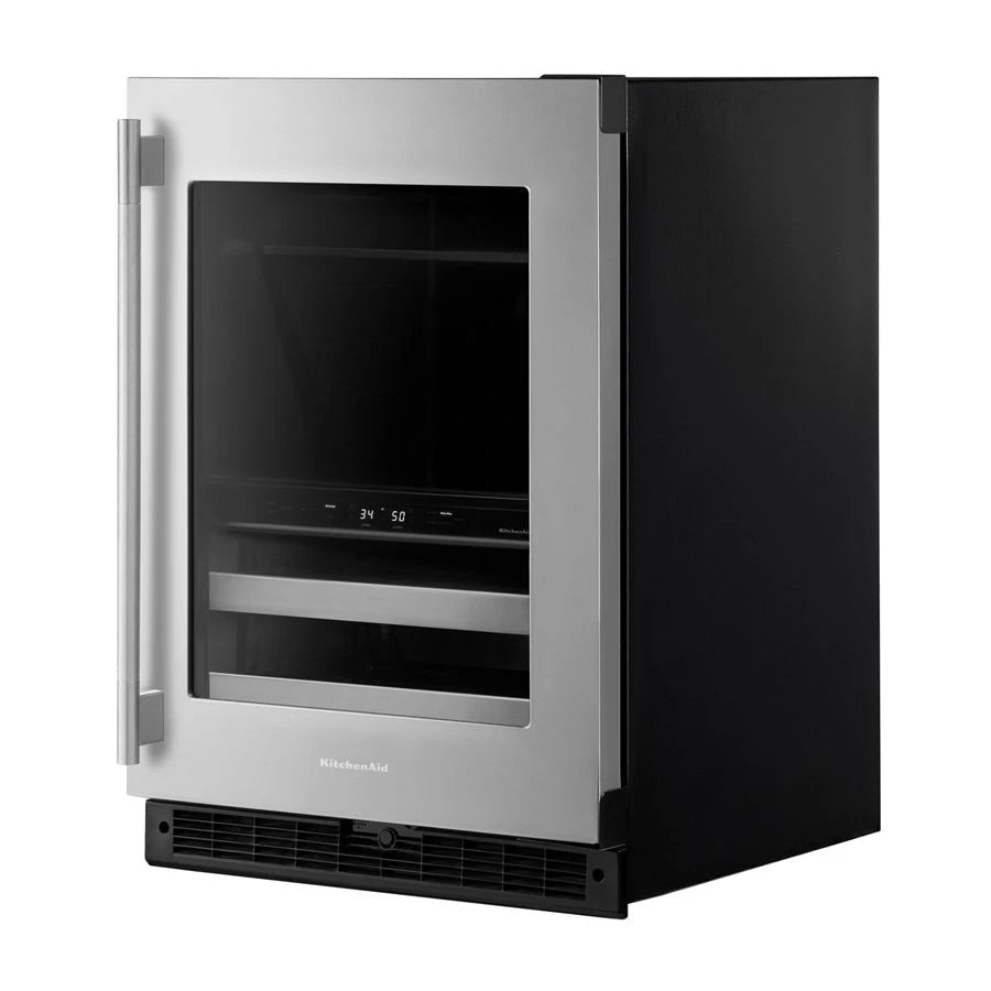 24" Beverage Center with Glass Door and Metal-Front Racks - (KUBR524SSB)