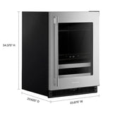 24" Beverage Center with Glass Door and Metal-Front Racks - (KUBR524SSB)