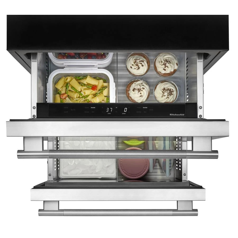 24" Stainless Steel Undercounter Double-Drawer Refrigerator/Freezer - (KUCT524SSB)