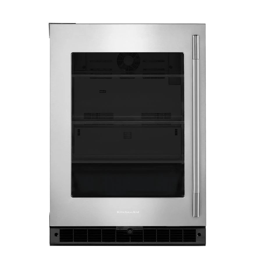 24" Undercounter Refrigerator with Glass Door - (KURL324SSB)