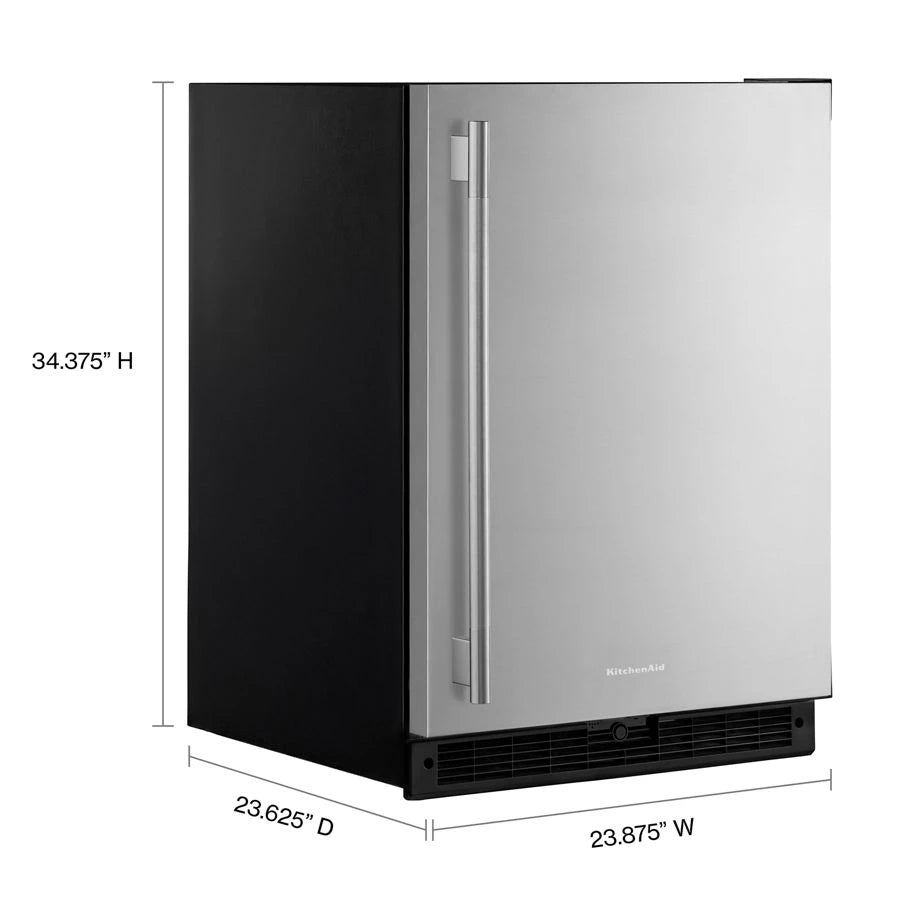 24" Undercounter Refrigerator with Stainless Steel Door - (KURR124SSB)