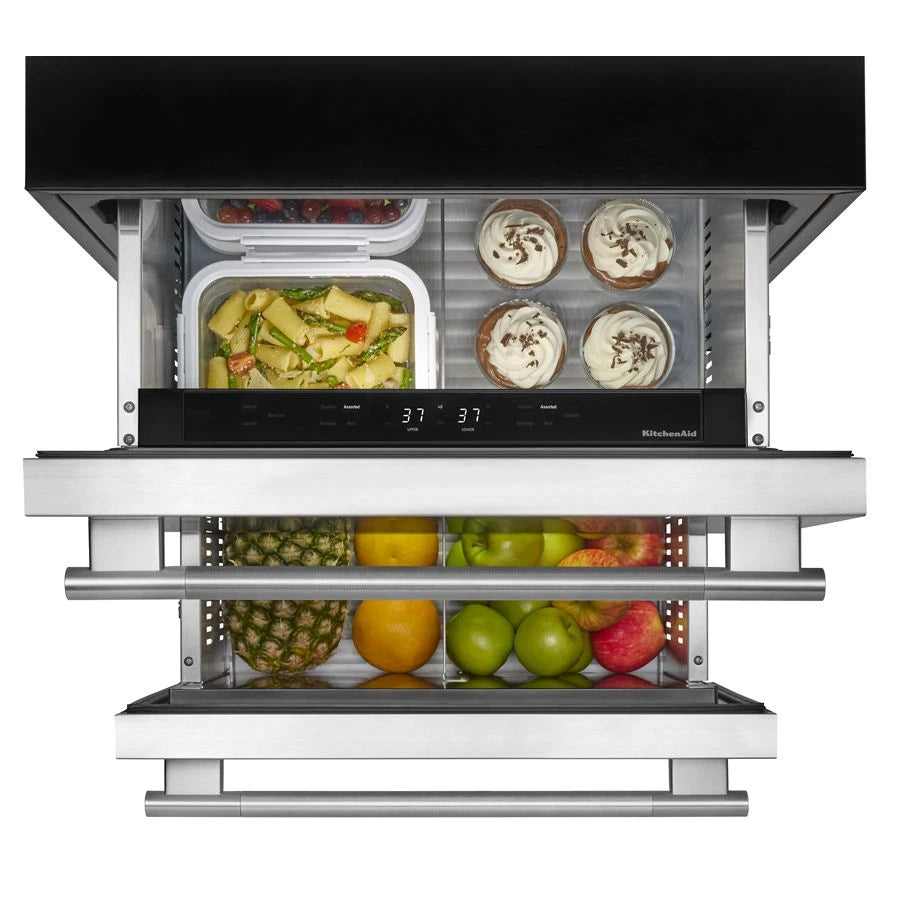 24" Stainless Steel Undercounter Double-Drawer Refrigerator - (KURT524SSB)