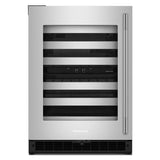 24" Undercounter Wine Cellar with Full-Extension Metal-Front Racks - (KUWL324SSB)