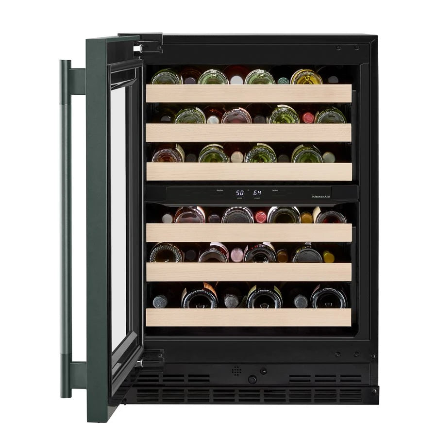 24" Undercounter Wine Cellar with Full-Extension Wood-Front Racks - (KUWL524SJP)