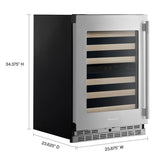 24" Undercounter Wine Cellar with Full-Extension Wood-Front Racks - (KUWL524SPS)