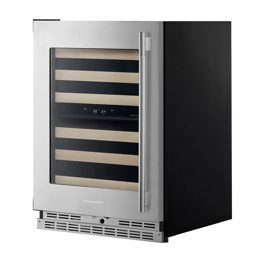 24" Undercounter Wine Cellar with Full-Extension Wood-Front Racks - (KUWL524SPS)
