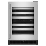 24" Undercounter Wine Cellar with Full-Extension Metal-Front Racks - (KUWR324SSB)