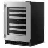 24" Undercounter Wine Cellar with Full-Extension Metal-Front Racks - (KUWR324SSB)