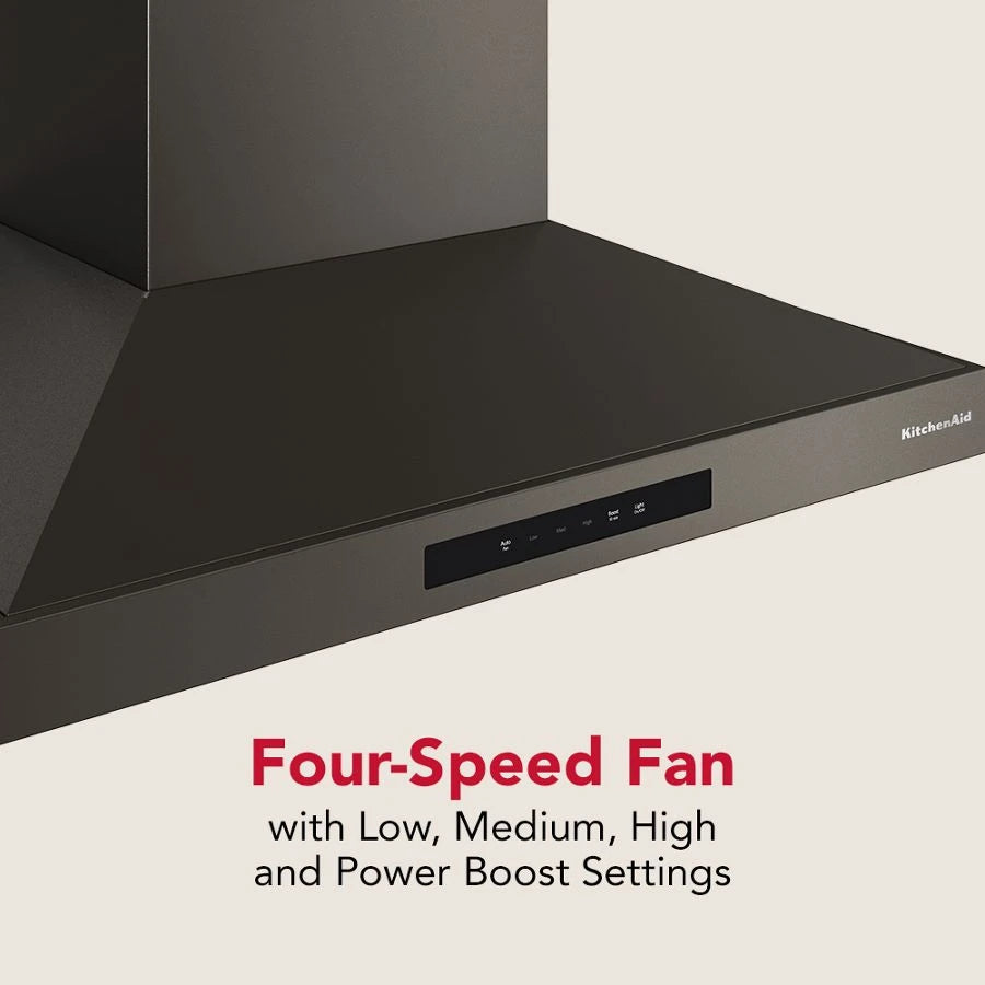 KitchenAid® 30-inch Wall-Mount, 4-Speed Canopy Hood - (KVWC730SBE)